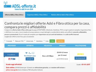 Screenshot sito: Offerte ADSL