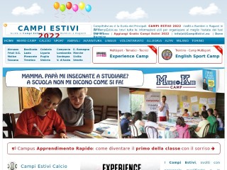 Screenshot sito: CampiEstivi.eu