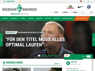 Screenshot sito: Werder Brema