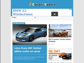 Screenshot sito: Cavalli Vapore