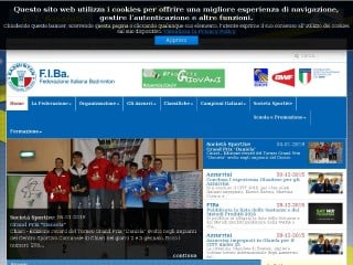 Screenshot sito: Badminton Italia