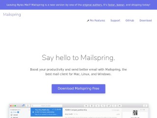 Screenshot sito: Mailspring