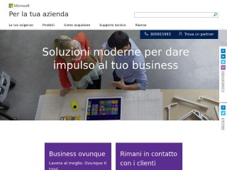 Screenshot sito: Microsoft Aziende