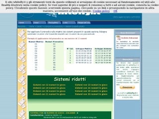 Screenshot sito: Sistemi Superenalotto