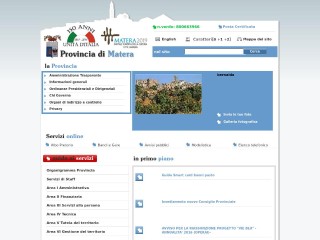 Screenshot sito: Provincia di Matera
