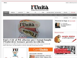 Screenshot sito: L'Unità Online