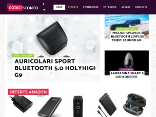 Screenshot sito: Codici Sconto Online