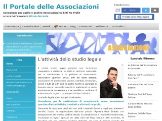 Screenshot sito: Il Portale delle Associazioni
