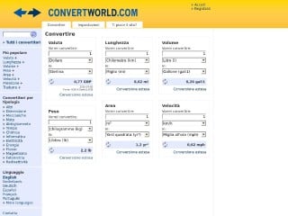 Screenshot sito: ConvertWorld