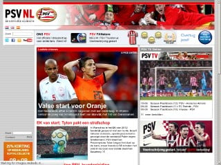 Screenshot sito: PSV Eindhoven