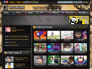 Screenshot sito: NewGrounds.com