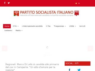 Screenshot sito: Partito Socialista