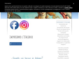 Screenshot sito: Impariamo l'italiano