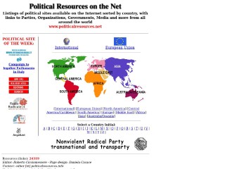Screenshot sito: PoliticalResources.net