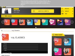Screenshot sito: Radio 105 Classics
