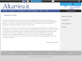 Screenshot sito: Test Tipi Psicologici Altamira