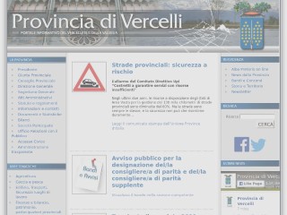 Screenshot sito: Provincia di Vercelli