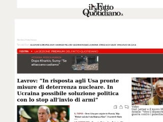 Screenshot sito: Il Fatto Quotidiano