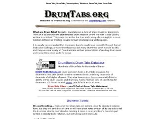 Screenshot sito: DrumTabs