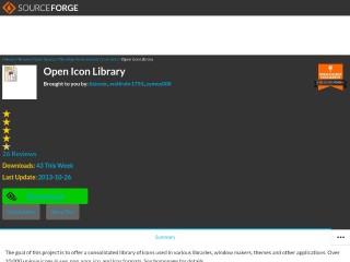 Screenshot sito: Open Icon library