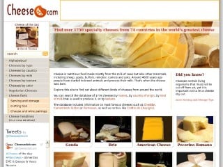 Screenshot sito: Cheese.com