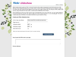 Screenshot sito: Flickr SlideShow