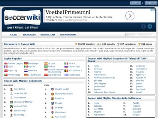 Screenshot sito: Soccer Wiki