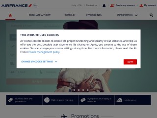 Screenshot sito: Air France