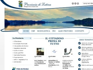 Screenshot sito: Provincia di Latina