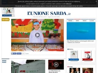 Screenshot sito: Unione Sarda
