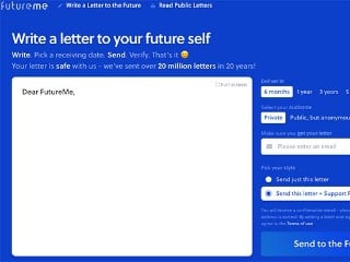 Screenshot sito: FutureMe