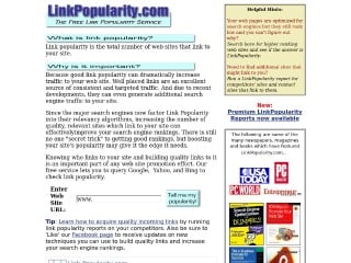 Screenshot sito: Linkpopularity.com