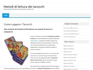Screenshot sito: Metodi di lettura dei tarocchi