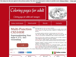 Screenshot sito: Coloringpagesforadult.com