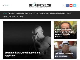 Screenshot sito: ErroriGiudiziari.com