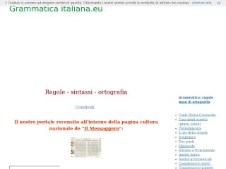 Screenshot sito: Grammaticaitaliana.eu