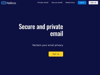 Screenshot sito: Mailfence