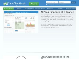Screenshot sito: ClearCheckbook.com