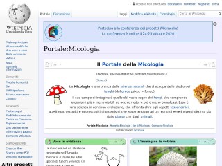 Screenshot sito: Portale Micologia
