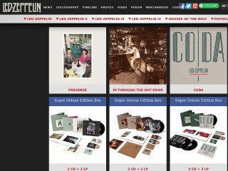Screenshot sito: Led Zeppelin