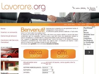 Screenshot sito: Lavorare.org