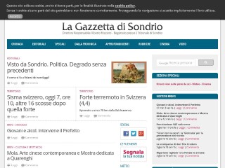 Screenshot sito: La Gazzetta di Sondrio