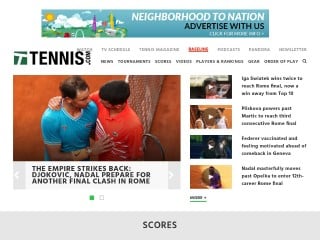 Screenshot sito: Tennis.com