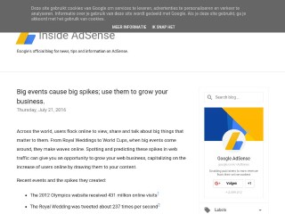 Screenshot sito: Inside AdSense