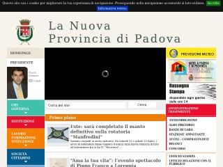 Screenshot sito: Provincia di Padova