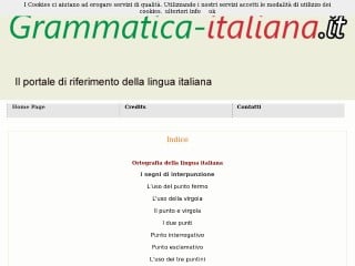 Screenshot sito: Grammatica-italiana.it
