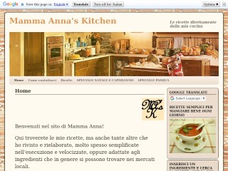 Screenshot sito: Mamma Anna's Kitchen