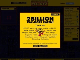 Screenshot sito: Worlds Biggest Pacman