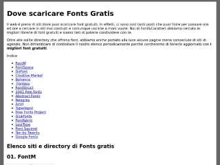 Screenshot sito: Caratteri & Fonts
