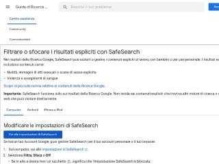 Guida a SafeSearch di Google